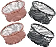 SOPOTUTU 4pcs Paperclip Holder Mesh Memo Note Organizer for Desk Stylish Storage for Office Stationery Makeup Brush Cup Tidy Workspace Essential