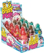 Myriad Big Baby Pop Sour Lollipop Bottle, 12 X 30 Grams