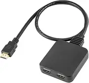 8K HDMI 2.1 Splitter 1 in 2 Out, 48Gbps High-Speed HDMI Switch Box Supports 8K@60Hz, 3D, HDR, 12-Bit Deep Color, HDCP2.3, Compatible with Laptop/PC/TV/Projector