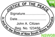 NSW08 JUSTICE OF THE PEACE NSW Custom Flash Stamp Pre & Self Inking Refillable
