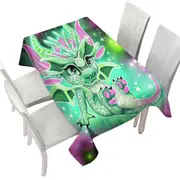 Green Sparkling Taurus Lil Dragon Tablecloth