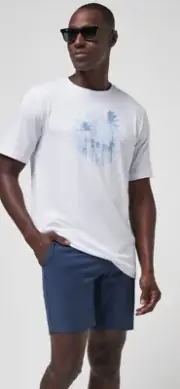 NWT Travis Mathew Blue 8' Tech Chino Golf Shorts Size Mens 36