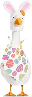 Generic Easter Plush Goose Costume Cute Porch Goose Clothes Decorative Bunny Ear Hat & Eggs Scarf for Garden Lawn