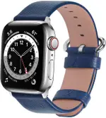 【日本代購】FULLMOSA APPLE WATCH 錶帶42毫米/44毫米 APPLE WATCH真皮皮革 替換錶帶 帶耳墊 藏青色