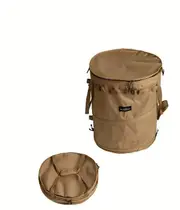 NNETM Khaki Portable Collapsible Rubbish Bin: Perfect for Outdoor Adventures