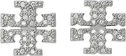 Tory Burch 53423 Kira Pave Stud Earrings, Double T Logo, Women's Stud Earrings