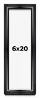 6x20 Shadow Box Frame Black | 1.25 inches Deep Real Wood Contemporary Shadowbox