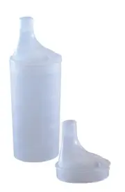 Plastic Feeding Cup With 2 Lids - Adult Feeder Beaker Large And Narrow Spout