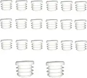 20 Pcs Round Plastic Plugs, White Tube Inner End Caps, 20mm Cover for Furniture Chair Desk Leg Tables Foot, Pipe