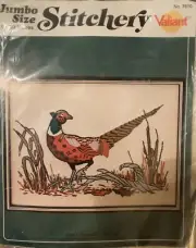 Valiant Jumbo Size Pheasant 16" X 20" Stitchery Embroidery Kit #7610 SEALED