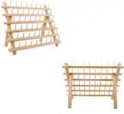 60-Spools Wooden Thread Holder Sewing and Embroidery Thread Rack and Organize...