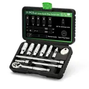 TecoTek 11-Piece Spark Plug Socket Set with 3/8" Drive Ratchet Handle Spark P...
