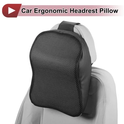 Car Headrest Pillow Polyester,Memory Foam Black 1Pcs for Driving Travel