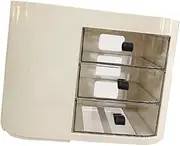 harayaa Makeup Organizer Makeup Brush Holder Dustproof Large Capacity Cosmetic Display Case Skincare Organizer for Living Room Table, Beige