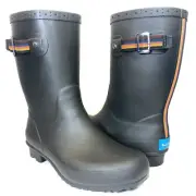 PAUL SMITH Mens Krupa Wellington Mid Calf Rubber Rain Boots Black