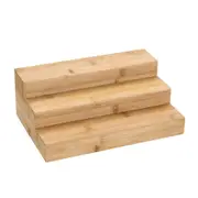 Bamboo 3 Tier Spice Shelf Rack Kitchen Jar Organiser Display Tray Wooden Storage