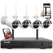 Wireless Security Camera System with 1TB Hard Drive, Security Cameras 1080P w...