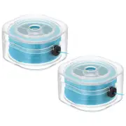 2 Pcs Flat Stretchy Bracelet String, 0.8mm 109 Yards Crystal Elastic, Light Blue