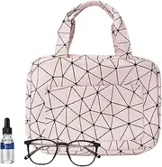 [Generico] Shower Organizer Bag, Travel Cosmetic Bag, Toiletry Pouch with Hook, Travel Shower Pouch, Compact Toiletry Bag, 4 Compartment Bag, Cosmetic Storage Bag, Foldable Toiletry Organizer, pink,