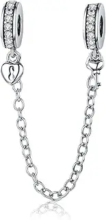 [YASHUO] 925 Sterling Silver Beads Safety Chain Stopper Charms For Pandora Women's European Style Snake Chain Bracelet Jewelry, Cubic Zirconia, bead