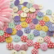 mahaohao 100pcs Mixed Wooden Buttons in Bulk Buttons for Crafts Button Mixed-2