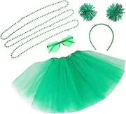 MUSISALY . Patricks Day Costumes Green Tutu Skirt with Headband Irish Festival Outfit Irish Festival Accessory Set