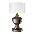 NEW Vandenberg Table Lamp Silom Black/Nickel w/White Shade