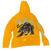 Y2K Ed Hardy Men’s Crouching Panther Hoodie Marigold Yellow Size Large NWT