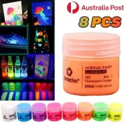8PCS Glow In the Dark Pigment Colorant Dye Painting Luminous Acrylic Paint Kit