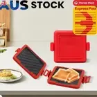 Microwave Toastie Sandwich Maker No Electricity Machine for Breakfast (Red)