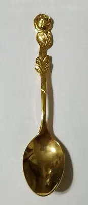 Spoon Stainless Steel Gold tone Japan by HIO Rose Demitasse Silverware