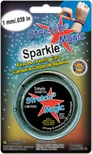 Stretch Magic Bead & Jewelry Cord 1mmX5m-Glitter Silver (Pack of 6)