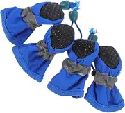 Yardwe 4pcs Pet Waterproof Foot Cover Dog Boots Snow Shoes for Small Dogs Large Shoes Feet Breeds Dog Booties Puppies Adjustable Dog Boot Liner Kit Rain Boots Car Blue Rubber