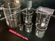 6 Pack Glass LabBeaker Set Measuring 3.3 Boro Griffin 10 50 100 250 500 1000ml
