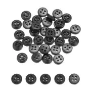 80Pcs Wooden Buttons 9mm 4 Hole Round Wood Sewing Button Craft, Black