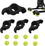 4 Pack Indoor Cycling Snap Rocker Feet Adapters, Portable Rocker Plate Bike Trainer with 8 Pack Tennis Balls, Stationary Bike Stand Core Rocker Feet for Trainer Home Indoor Exercise Workout