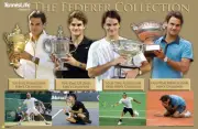 Roger Federer GRAND SLAM COLLECTION Historic Tennis Commemorative 22x34 POSTER