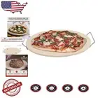 Crispy Crust Ceramic Baking Stone - 15" Round with Wire Handle for Easy Carry