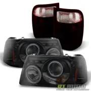 Fits 01-05 Ford Ranger 2in1 Black Smoke Led Halo Headlights w/Corner+Tail Lamps (for: Ford)