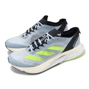 【adidas 愛迪達】慢跑鞋 Adizero Boston 12 M 男鞋 灰 綠 輕量 回彈 輪胎大底 運動鞋 愛迪達(ID4233)