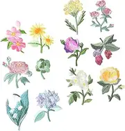 Beatifufu 12pcs Mixed Style Embroidered Flower Patches DIY Sewing Appliques for Clothing Bag Decoration Thick Texture Sew Unique Craft Repair