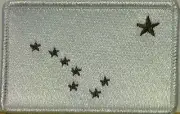 ALASKA STATE Flag Patch Hook & Loop fastener BROWN & WHITE WHITE Border #3
