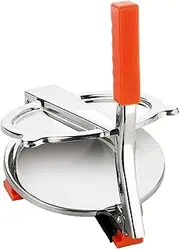 Puri Maker Press Machine with Handle, Manual Stainless Steel Roti Press, Papad/Khakhra/Chapati Maker with pre Fitted Handle.