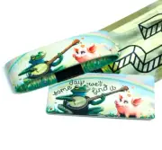 ZOX *SOME DAY WE'LL FIND IT* Silver Strap MED MYS Wristband w/Card KERMIT PIGGY