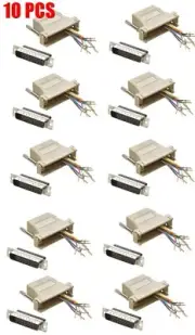 10 Pack DB25 25-Pin Male Serial D-SUB to RJ45 Female 8P8C Adapter Connector Lot