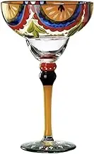 Margarita Glass, Cocktail Glasses, Colored Martini Glasses, Hand Painted Glassware by Artists - Unique and Decorative Margarita Glasses, Kitchen Table Décor