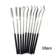 Metal Working Fine Diamond Coated Tool Steel Needle Files Set Small Mini Detail