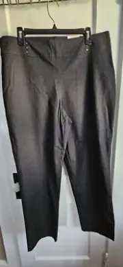 NWT JM COLLECTION PLUS 16W Slim leg waverly denim RIVET pullon pants gray
