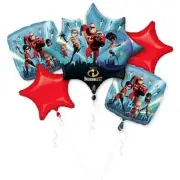 Incredibles 2 Balloon Birthday Bouquet 5pc