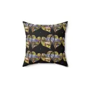 Elk-Inspired Square Pillow with Scenic Heart Design